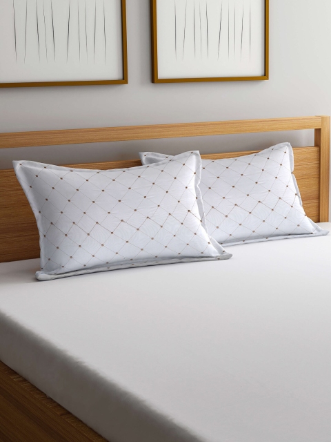 

KLOTTHE Set of 2 Micro Fibre Pillows with Designed Covers, White
