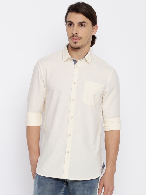 

Jack & Jones Men Off-White Casual Shirt