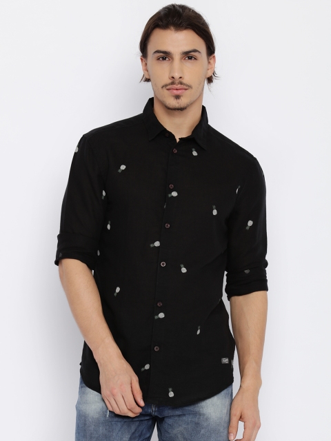 

Jack & Jones Men Black Printed Casual Shirt