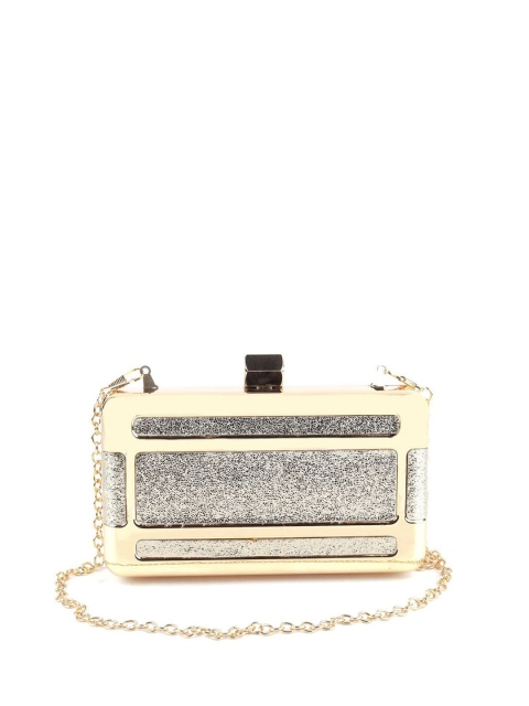 

ODETTE Gold-Toned & Silver-Toned Embellished Box Clutch