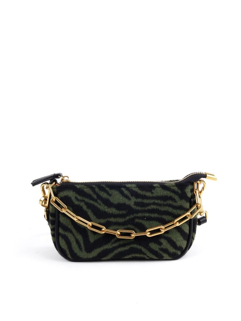

ODETTE Green & Black Printed Purse Clutch