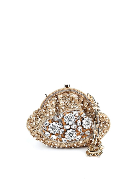 

ODETTE Women Gold-Toned Embellished Potli Clutch