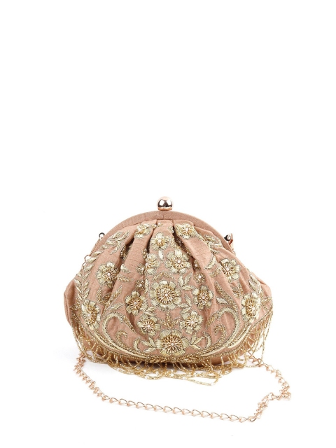 

ODETTE Pink & Gold-Toned Embellished Purse Clutch