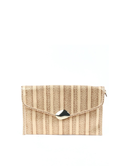 

ODETTE Women Gold-Toned Textured Envelop Purse