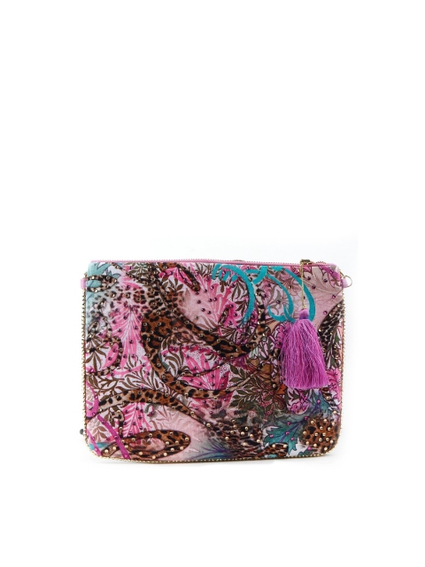 

ODETTE Multicoloured Printed Embellished Purse Clutch, Multi