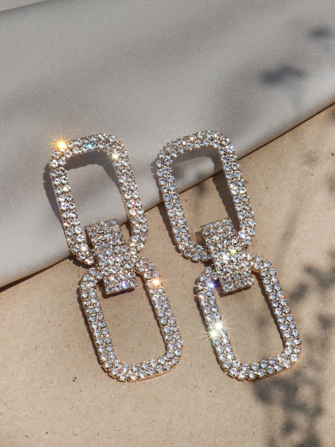 

JOKER & WITCH Gold-Plated Gold-Toned Bling Contemporary Drop Earrings