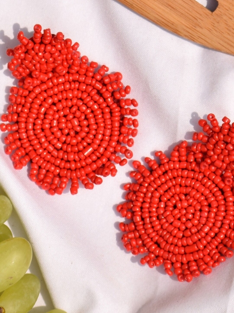 

JOKER & WITCH Women Red Circular Drop Earrings