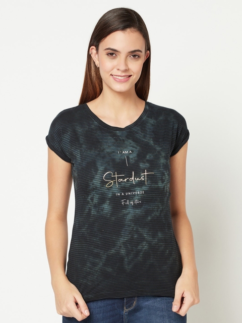 

METTLE Men Green Printed Extended Sleeves Cotton T-shirt