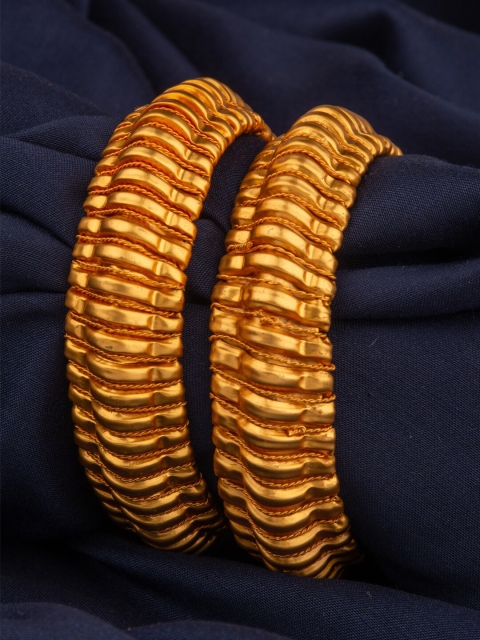 

Alankruthi Set Of 2 Gold-Plated Handcrafted Temple Bangles