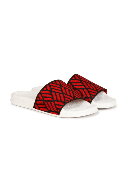 

Denill Women Red & Black Striped Rubber Sliders