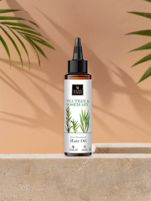 

Good Vibes Tea Tree & Rosemary Anti Dandruff Hair Oil 100 ml, Transparent