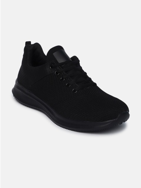 

shoexpress Men Black Textile Walking Non-Marking Shoes