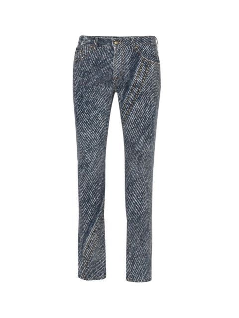 

Versace Jeans Couture Men Blue Slim Fit Highly Distressed Jeans