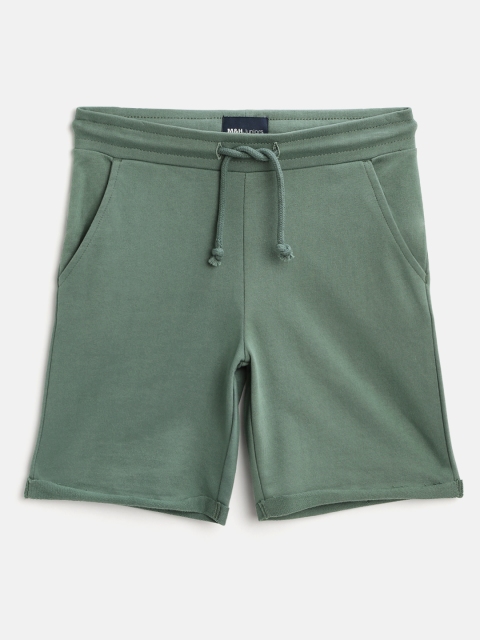 

M&H Juniors Boys Olive Green Cotton Shorts