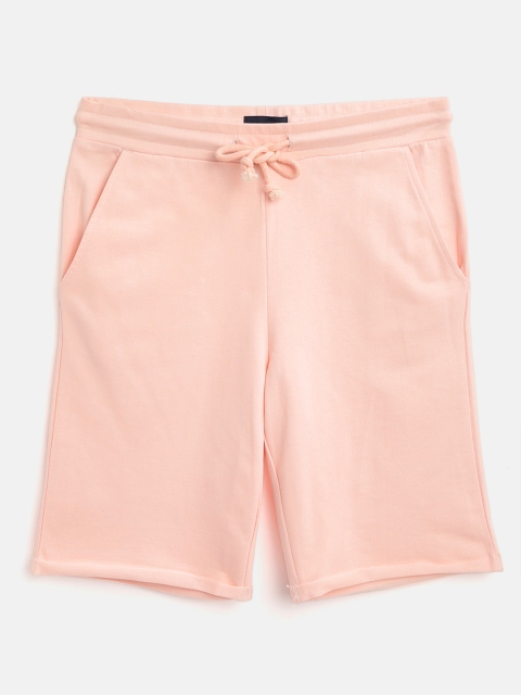 

M&H Juniors Boys Pink Solid Cotton Shorts