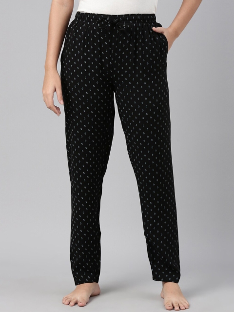 

Go Colors Women Black Printed Lounge Pants