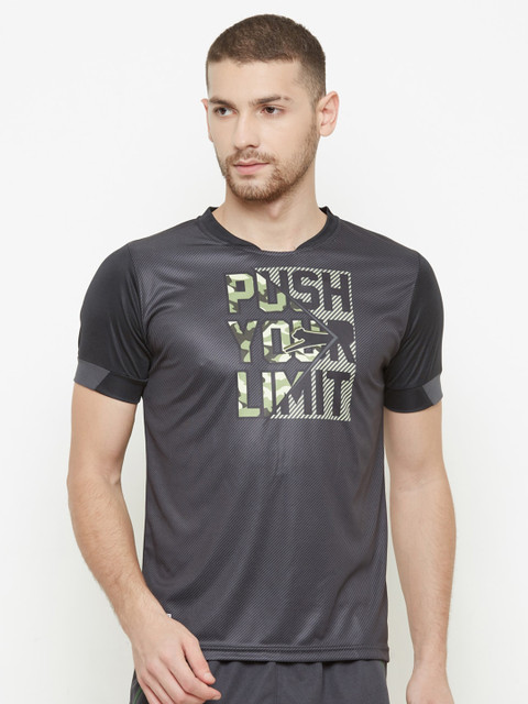 

Black Panther Men Grey Typography Printed T-shirt