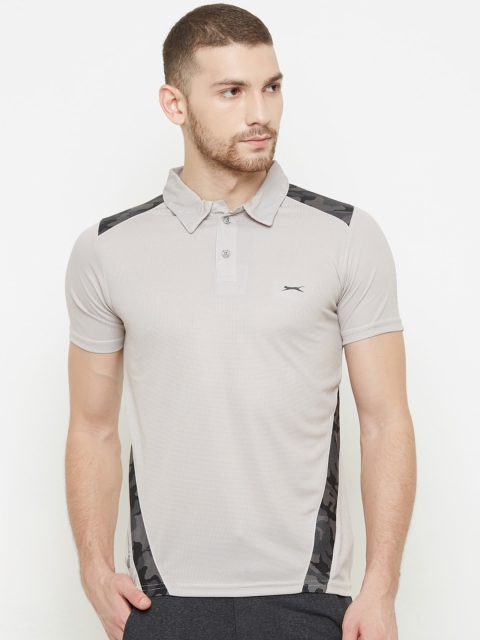 

Black Panther Men Grey Polo Collar Applique T-shirt