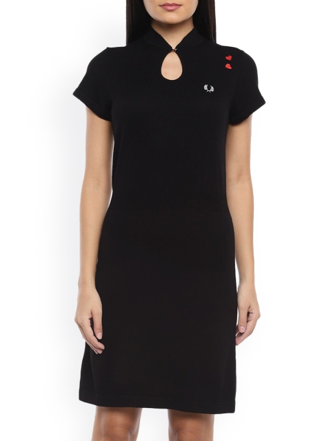 

Fred Perry Women Black Solid T-Shirt Dress