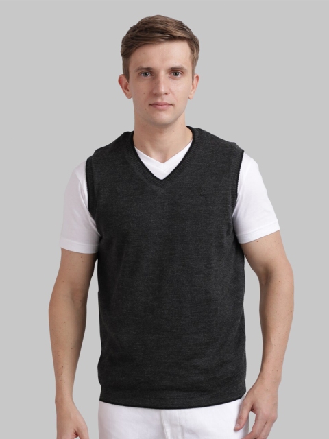 

Parx Men Grey & Black Acrylic Reversible Sweater Vest