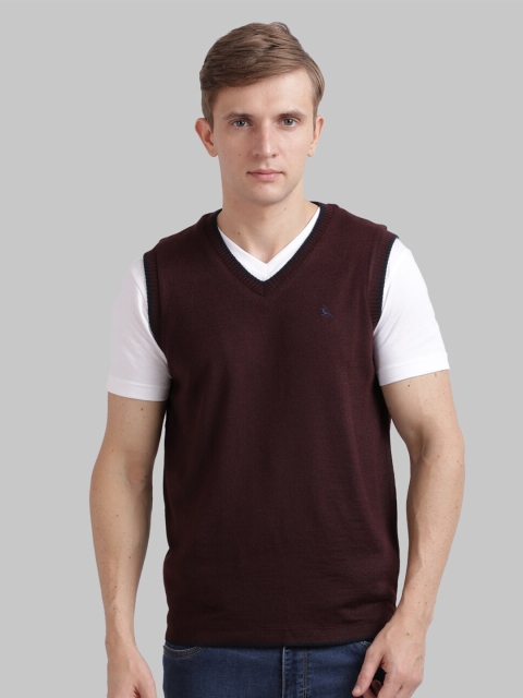 

Parx Men Maroon & Navy Blue V-Neck Acrylic Reversible Sweater Vest