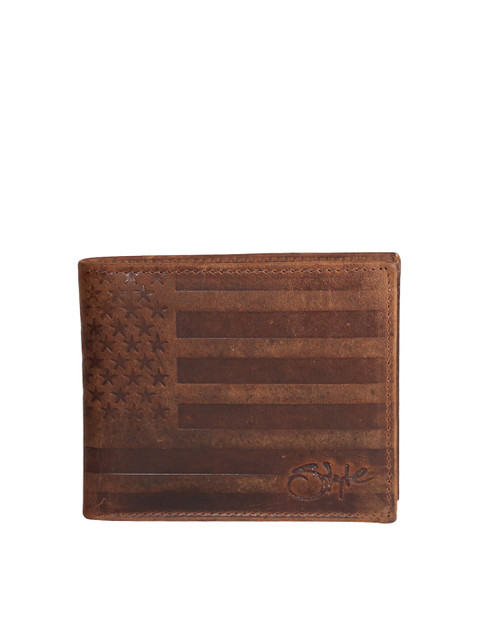 

Style SHOES Men Tan Textured Leather Two Fold Wallet