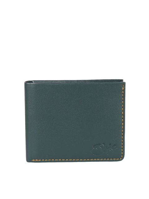 

Style SHOES Men Green Leather Two Fold Wallet