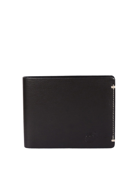 

Style SHOES Men Black Textured Leather RFID Protected Two Fold Wallet