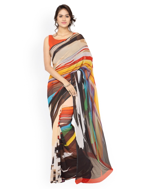 

Ligalz Multicoloured Georgette Printed Saree, Multi