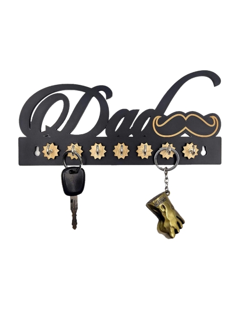 

WENS Black Dad Wooden 7 Hooks Key Holder