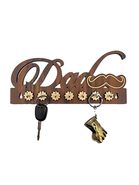 

WENS Brown Dad Wooden 7 Hooks Key Holder