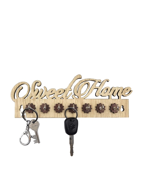 

WENS Cream-Coloured Sweet Home Wooden 7 Hooks Key Holder