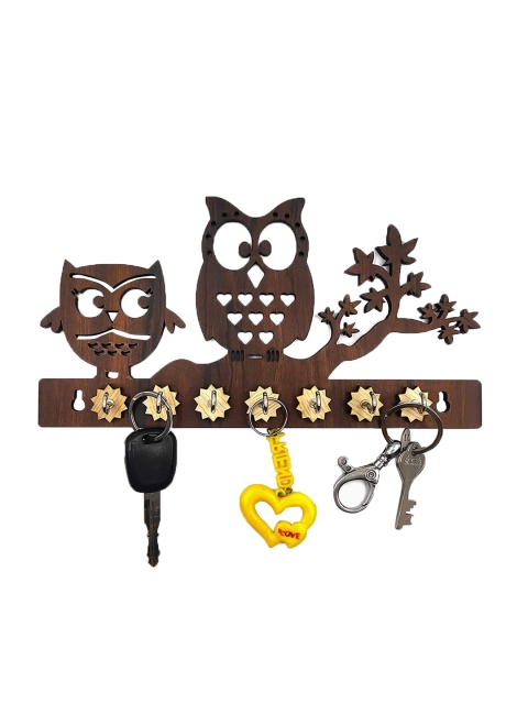 

WENS Brown Wooden 7 Hooks Key Holder