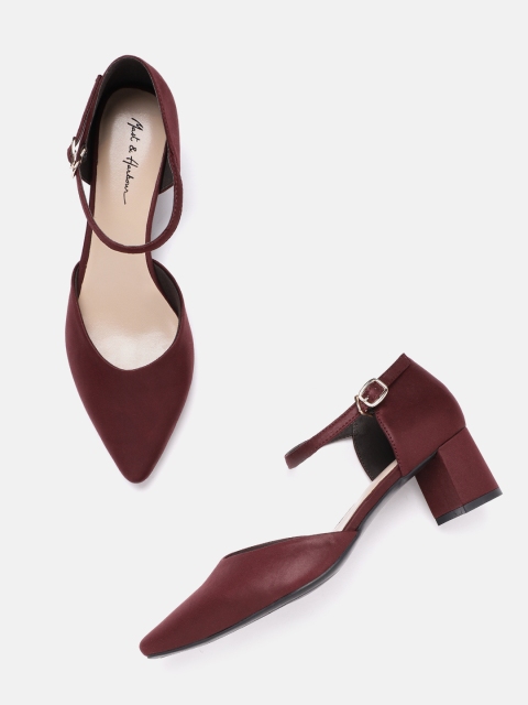 

Mast & Harbour Women Burgundy Solid Pumps