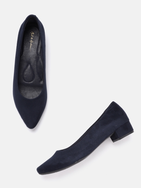 

Mast & Harbour Women Navy Blue Solid Ballerinas