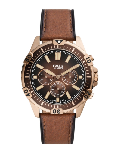 

Fossil Men Brown Skeleton Dial & Brown Leather Straps Analogue Watch FS5867