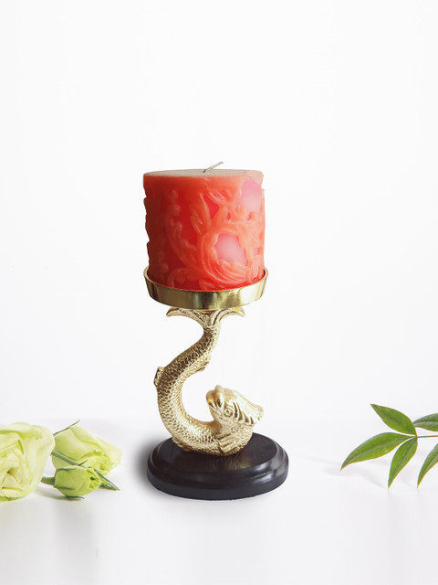 

WENS Gold-Toned & Black Decorative Fish Tea Light Candle Holder
