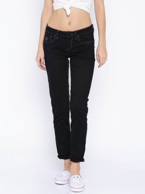 

Flying Machine Black Skinny Fit Mid-Rise Clean Look Jeans