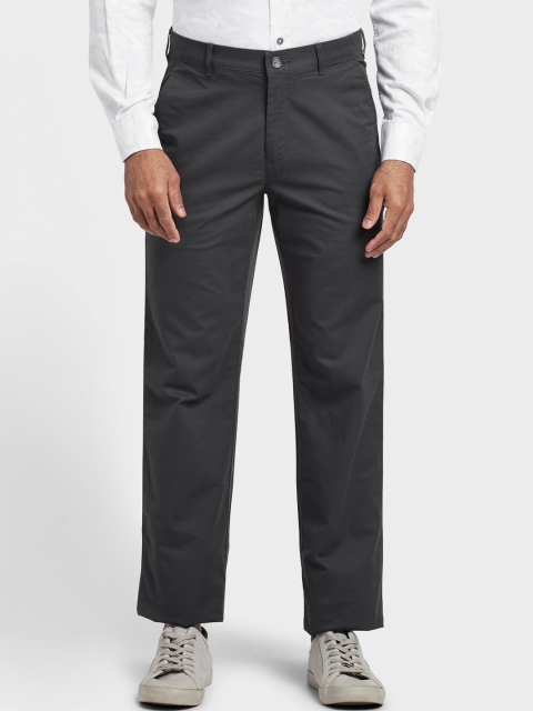 

ColorPlus Men Grey Mid-Rise Regular Fit Trousers