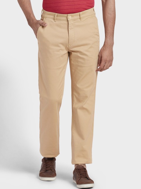 

ColorPlus Men Khaki Solid Trousers