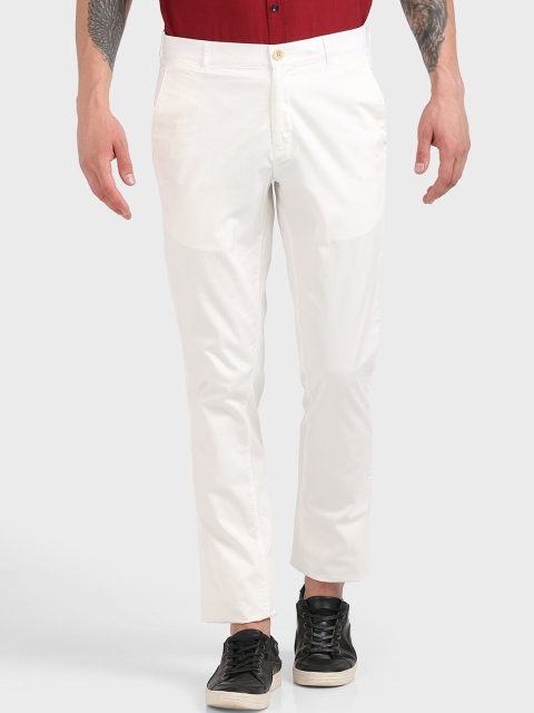 

ColorPlus Men White Solid Trousers
