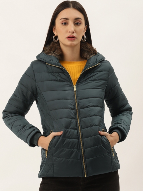 

Duke Women Navy Blue Solid Parka Jacket