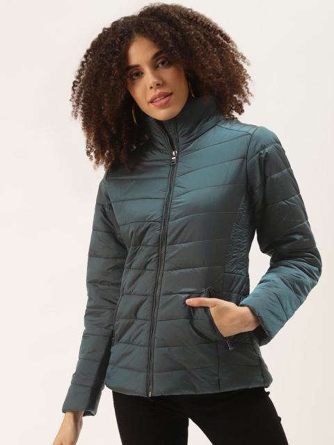 

Duke Women Green Solid Padded Jacket