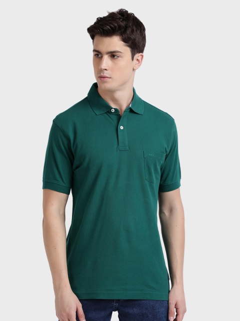 

ColorPlus Men Green Polo Collar Pocket T-shirt