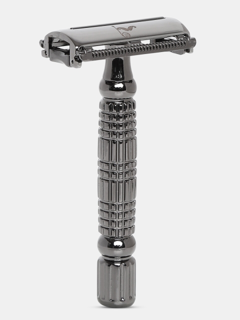 

MAN ESSENTIALS Men Gun Metal Shave Daddy Series Butterfly Safety Razor, Metallic
