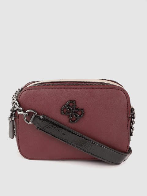 

GUESS Women Burgundy Solid Sling Bag
