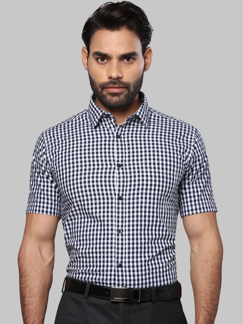 

Next Look Men Blue Gingham Checks Opaque Checked Casual Shirt