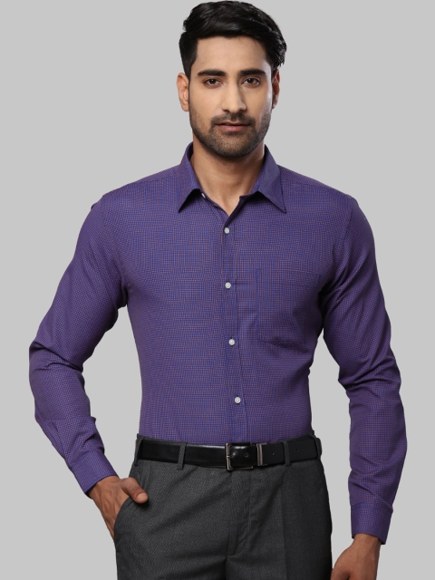 

Next Look Men Blue Slim Fit Micro Checked Opaque Formal Shirt