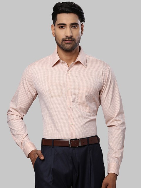 

Next Look Men Orange Slim Fit Micro Checked Formal Shirt