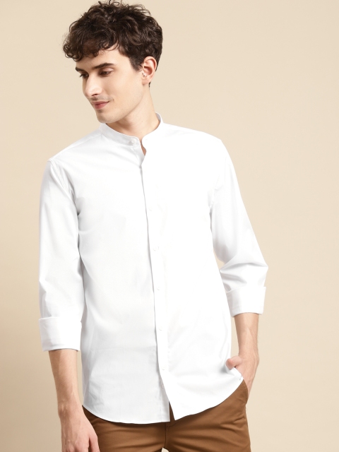 

United Colors of Benetton Men White Solid Casual Shirt